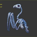 3D Medical Anatomical Skeletal Model With 3D Design And Red Markers For Teaching
