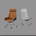 Modern Office Chairs With Orange And White Stylish Design And Swivel Wheels