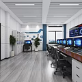 Modern Monitoring Room Monitoring and Command Room 3d model
