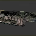 Detailed Terrain Model Featuring Canyon River Waterfall And Green Vegetation