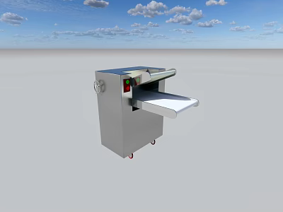 Commercial Kitchen Stainless Steel Dough Flattener With Control Panel And Wheels 3d model