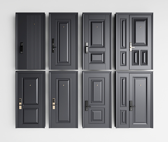 Modern swing door entry security door 3d model