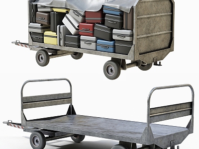 Luggage Car Trailer Luggage Car Transport Car Function Car Luggage Airport Transport Car 3d model