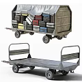 Utility Trailers With Covered Storage For Luggage And Flatbed Design With Metal Railings