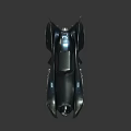 Futuristic Batmobile Style Car With Streamlined Dark Metallic Body And Wing Details