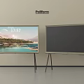 Poliform Televisions On Tripod Stands With Scenic View And Time