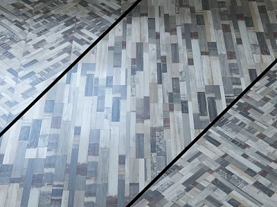 Modern Wooden Floor Tiles With Different Patterns And Gray Brown Tones For Home Interior 3d model