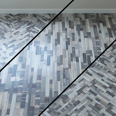 Modern Wooden Floor Tiles With Different Patterns And Gray Brown Tones For Home Interior 3d model