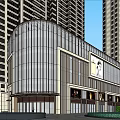Modern High Rise Residential Buildings In Urban Area With Greenery And Roads