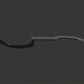 Modern Curved Blade Weapon Featuring Yellow Black Handle And Sharp Edge 3d model