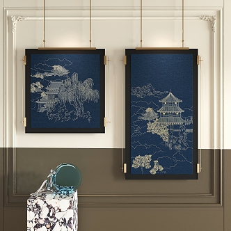 New Chinese Decorative Painting 3d model