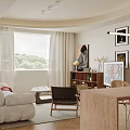 Warm Bright Open Plan Living And Dining Room With Comfortable Sofas Dining Set And Kitchen