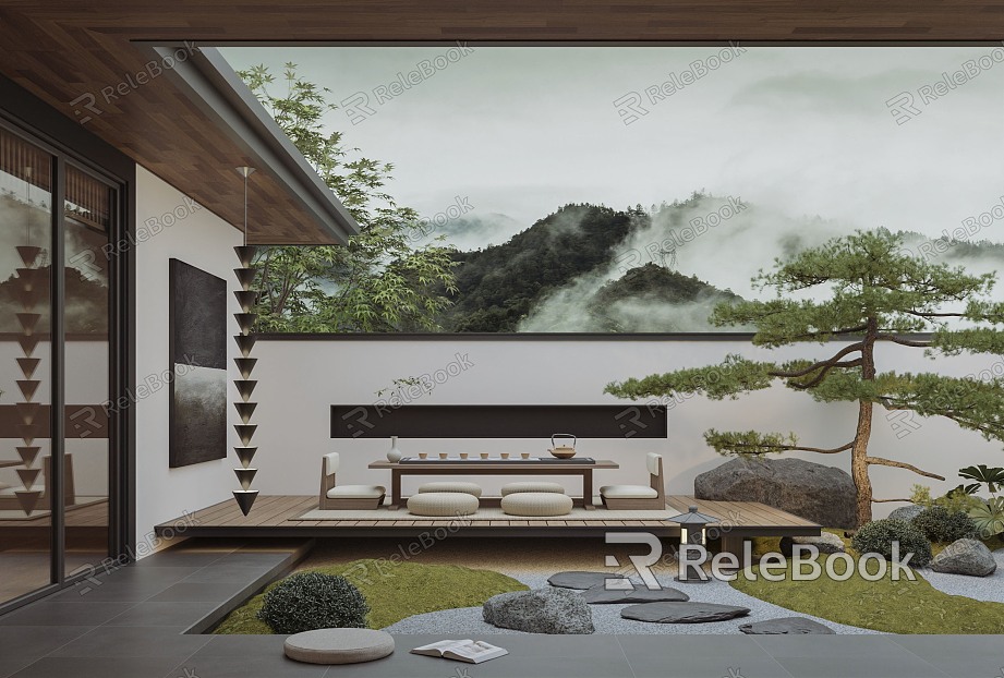 Chinese Zen Garden Courtyard model