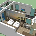 Hotel Room With Ocean View Sunset Twin Beds Ceiling Fan And Bathroom Amenities