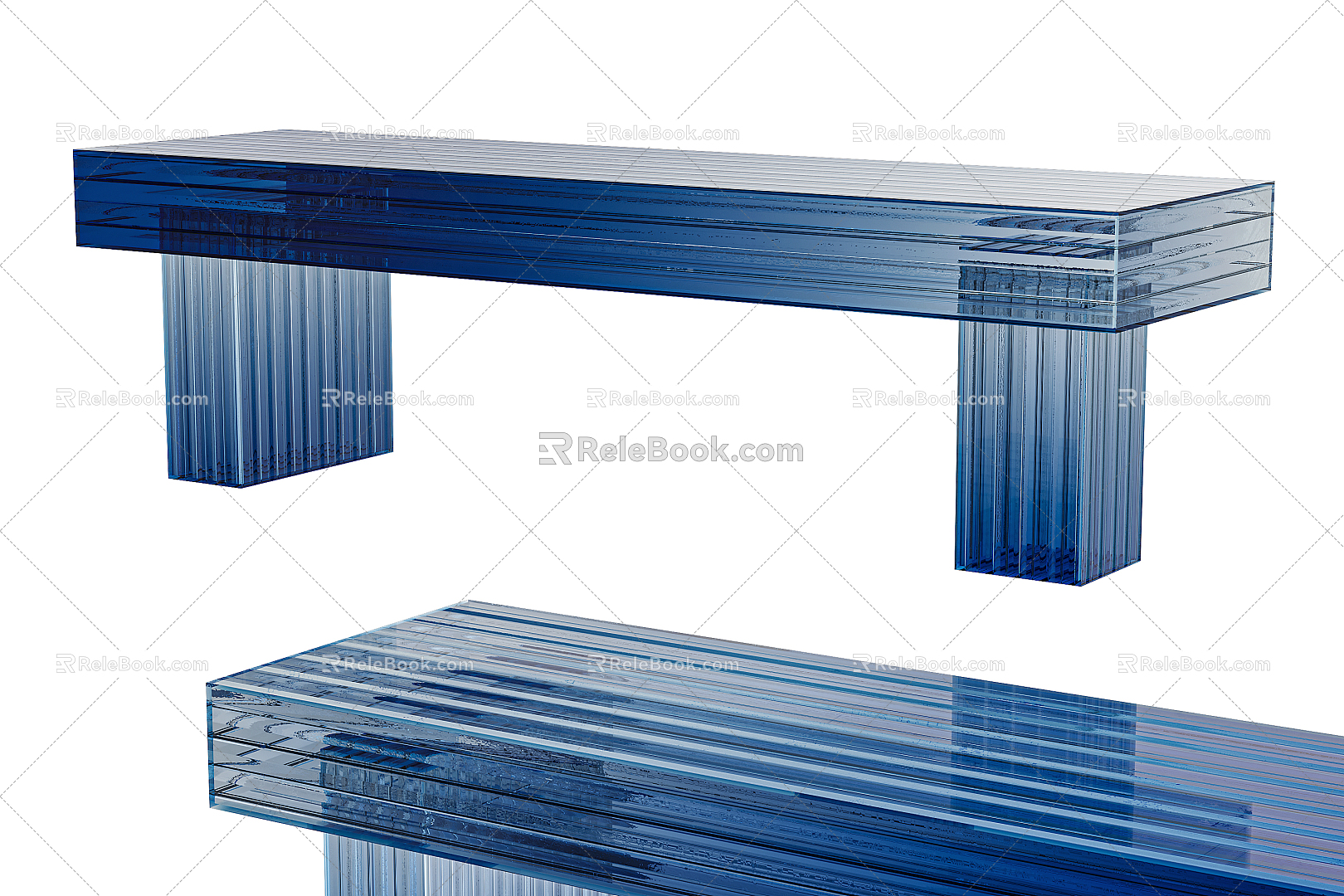 Modern Bench Acrylic Bench 3d model