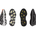 Stylish Athletic Sneakers With Black Gray And Orange Accents And Mesh Design