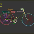 Vintage Red Bicycle With Red Seat Handlebars And Reflective Wheels On Gray Background