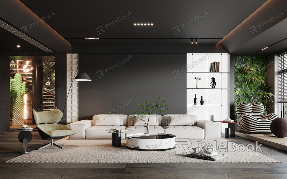 Dark Living Room Modern Living Room model