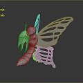 White Butterfly Shaped 3D Artistic Decorative Model Featuring Hollow Wing Design