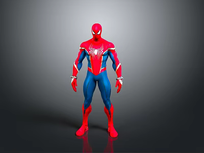 Spider Man 3D Character In Red Blue Suit With Spider Logo And Detailed Design 3d model