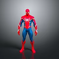 Spider Man 3D Character In Red Blue Suit With Spider Logo And Detailed Design
