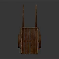 Rustic Vintage Wooden Cart With Wooden Wheels And Plank Structure Design