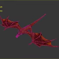 Red Dragon Sculpture With Intricate Carving Detailed Wings And Mythical Design