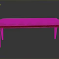 Red Upholstered Bench With Tufted Seat And Wooden Legs For Home Furniture