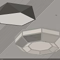 Modern Geometric Ceiling Lights With Black White Frame And LED Lighting Design 3d model