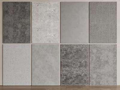Gray Toned Wall Panels Sample Collection With Various Textures And Finishes 3d model