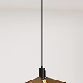 Modern Petal Shaped Pendant Light With Brown Fabric Shade And White Bulb