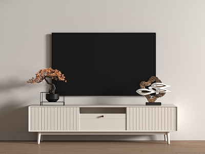 Modern TV Cabinet Floor Cabinet Wood 3d model