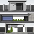 Modern Entrance Gate Design For House With Number Fence Garage And Plants