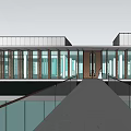 Modern Sales Office Building With Spiral Staircase And Glass Curtain Walls