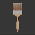 Household Cleaning Brush Featuring Brown Bristles Wooden Handle And Metal Band