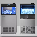 Commercial Ice Machines With Stainless Steel Body Blue LED Lighting And Digital