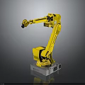Yellow Industrial Robot Arm Featuring Mechanical Structure And Stable Base Design