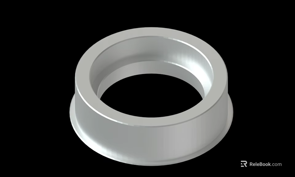 Sleek Silver Metal Ring Industrial Part With Smooth Surface Design 3d model 