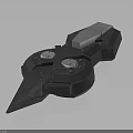 Mechanical Equipment 3D Model With Geometric Structure Circular Components And Sharp Gray Protrusion
