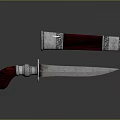 Traditional Decorative Dagger With Red Handle Silver Blade And Ornate Metallic Sheath