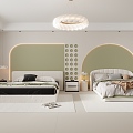 Modern Bedroom Cream Bedroom Xiang Visual Performance 3d model