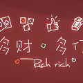 Decorative Neon Style Lights Featuring Playing Cards Thumbs Up Gestures Money Bags for Fortune Wealth