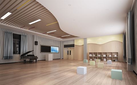 Modern Music Classroom 3d model