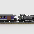 Lego toy building block train steam train retro train high-speed rail light rail EMU 3d model