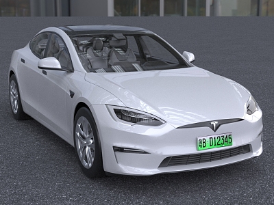 2022 Tesla ModelSPlaid New Energy Pure Electric Vehicle 3d model