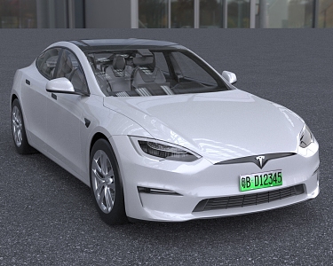 2022 Tesla ModelSPlaid New Energy Pure Electric Vehicle 3d model