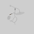 Contemporary Bathroom Faucet Set With Shower Head Handheld Shower Colored Knobs And Control Panel