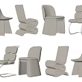 Modern Stylish Leisure Chairs With Curved Upholstered Seats And Metal Frames