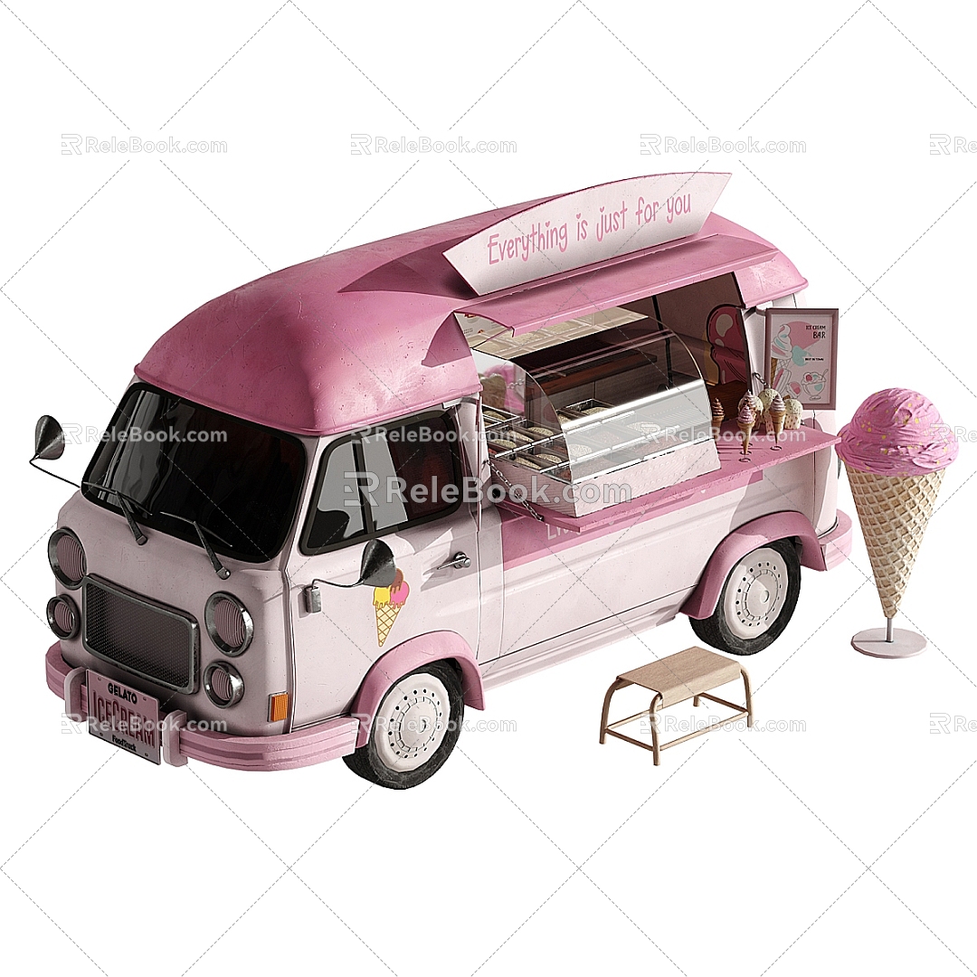 Ice Cream Truck Food Diner 3d model