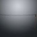 Simple Utility Pole With Extended Power Lines And Gray Reflective Background Design 3d model